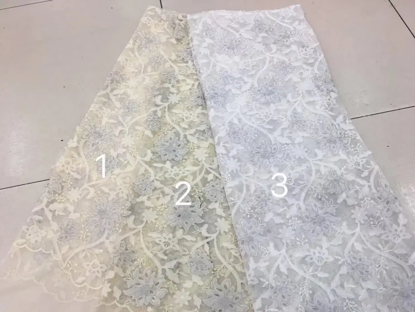 

Fashion Laser color Cutting Jacquard Fabric African Embroidery Lace Fabric For Party Origin GUIpure Cord Lace Material