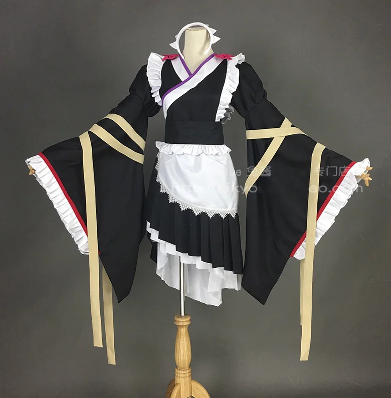 

[Customize] Anime! Overlord Idomae Black Maid Dress Uniform Cosplay Costume Halloween Carnival Outfit For Women Free Shipping