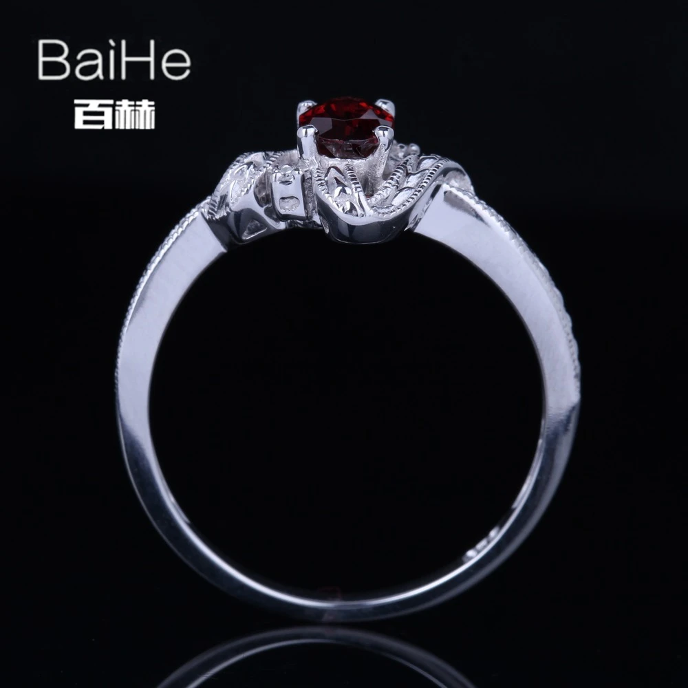BAIHE Solid 14K белое золото 0.6CT Сертифицированный красный/безупречный 100% натуральный