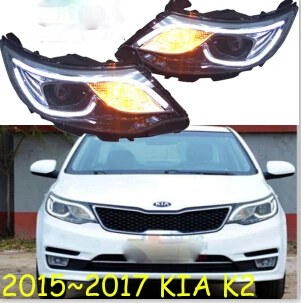 2015 to 2017year 2шт Автомобильный головной светильник для KIA K2 2011~ /~ светодиодные фары DRL ходовой светильник s биксеноновые фары Противотуманные фары с ангельскими глазками авто - Цвет: 2015 to 2017year