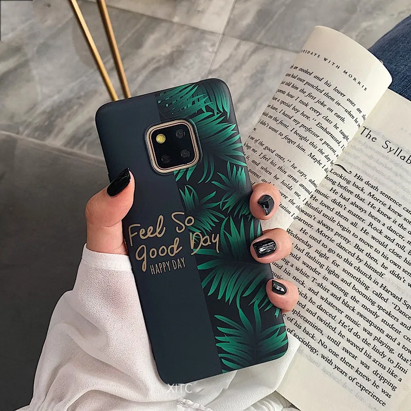 Чехол с зелеными соединениями банановых листьев для Huawei P40 Pro Mate 30 20 Mate10 P20 P10 Plus Nova