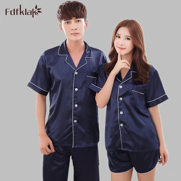 Горячая Распродажа пижамные комплекты для пар Мужская и Женская пижама с