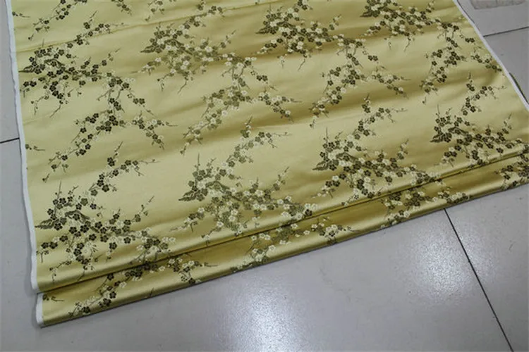 CF61 1 ярд китайский цветок сливы шелковая парча ткань Cheongsam одежда костюмы DIY Ткань для шитья кушион покрывало ткань