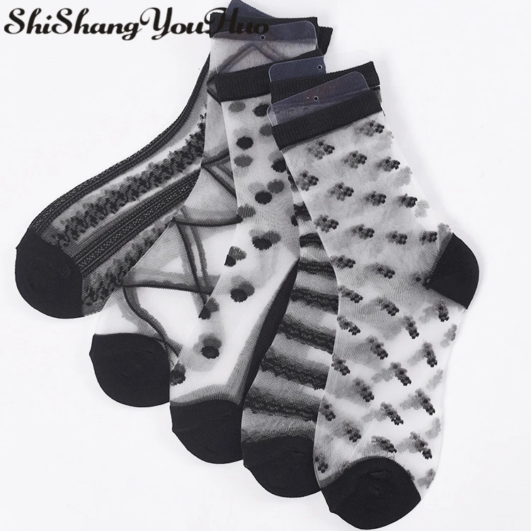 Shishangyouhuo 10 шт. = 5 пар/лот удобные прозрачные Шелковый носок летние кружевные