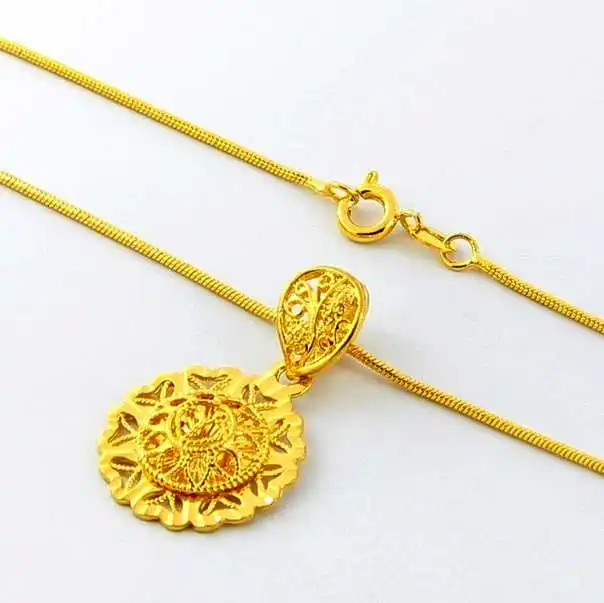 New Arrival Fashion 24K GP Gold Plated Necklace Mens & Women Yellow Golden Jewelry Free Shipping YHDN034|necklace peacock|necklace yellownecklace