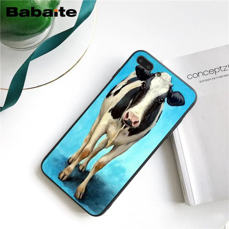 Милый чехол для телефона с мультяшным принтом животных коров iphone 11 12 Pro Max 5 5Sx 6 7 7plus
