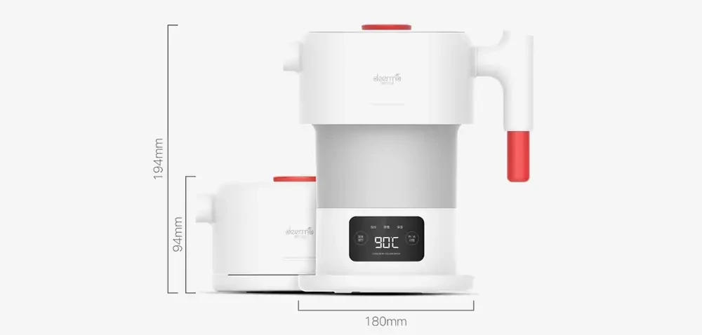 Горячая Xiaomi Deerma 0.6L сенсорный складной портативный Электрический чайник для воды ручной Электрический колба для воды горшок защита от автоматического отключения