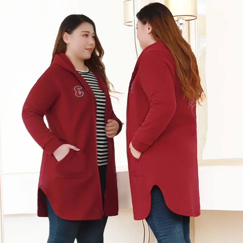 Весеннее длинное пальто для женщин размера плюс 10XL 8XL 6XL длинное повседневное пальто для женщин s большой размер длинная куртка с капюшоном MSFS - Цвет: Красный