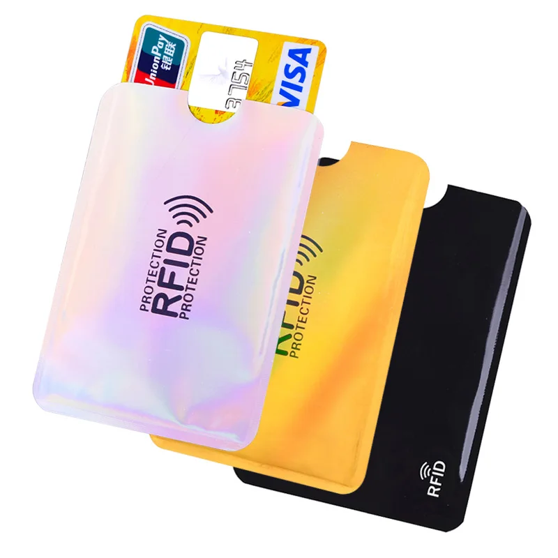 5 PCS Colors RFID Anti-Piracy Bank Card Holder Cases Aluminum Metal Credit ID Card Protective Cover
