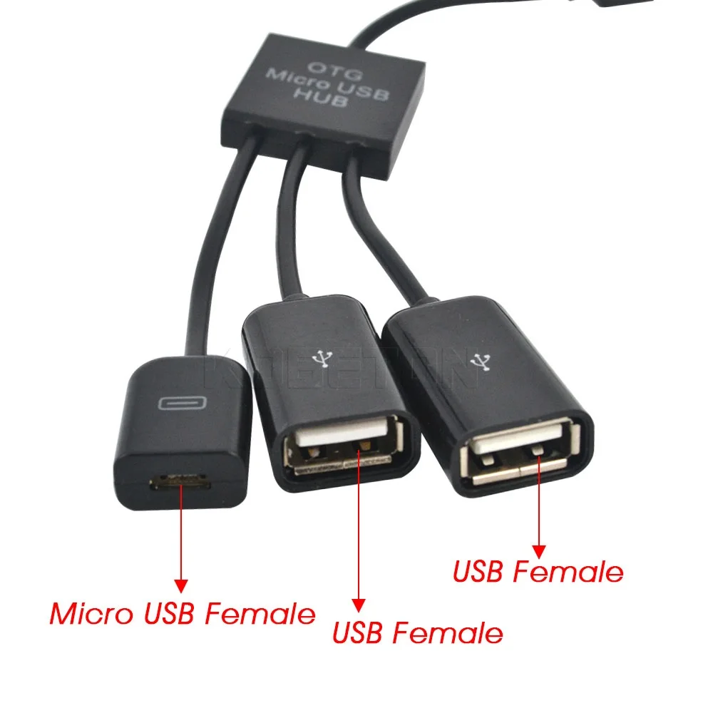 Кабель разветвитель Kebidu с 1 штекера на 3 гнезда Micro USB OTG для смартфона ПК