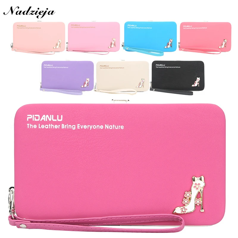 

New Fresh Candy Color Women Storage Wallet Sexy High Heeled Decoration Money Purse Ladies Coin Cellphone Clutch Bag Card Holde