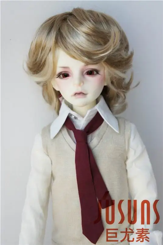 JD075 1/4 BJD парики SD с плавным вырезом кукла парики 7-8 дюймов кукольный парик игрушка кукольный парик аксессуары - Цвет: Blend blond SM4BSM6