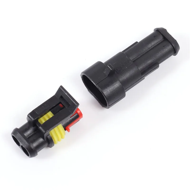 10 pcs 2Bit Female/Male Waterproof Connector AMP Plug/Socket DIY Kits Wire Connectors For Car Automotive | Электронные