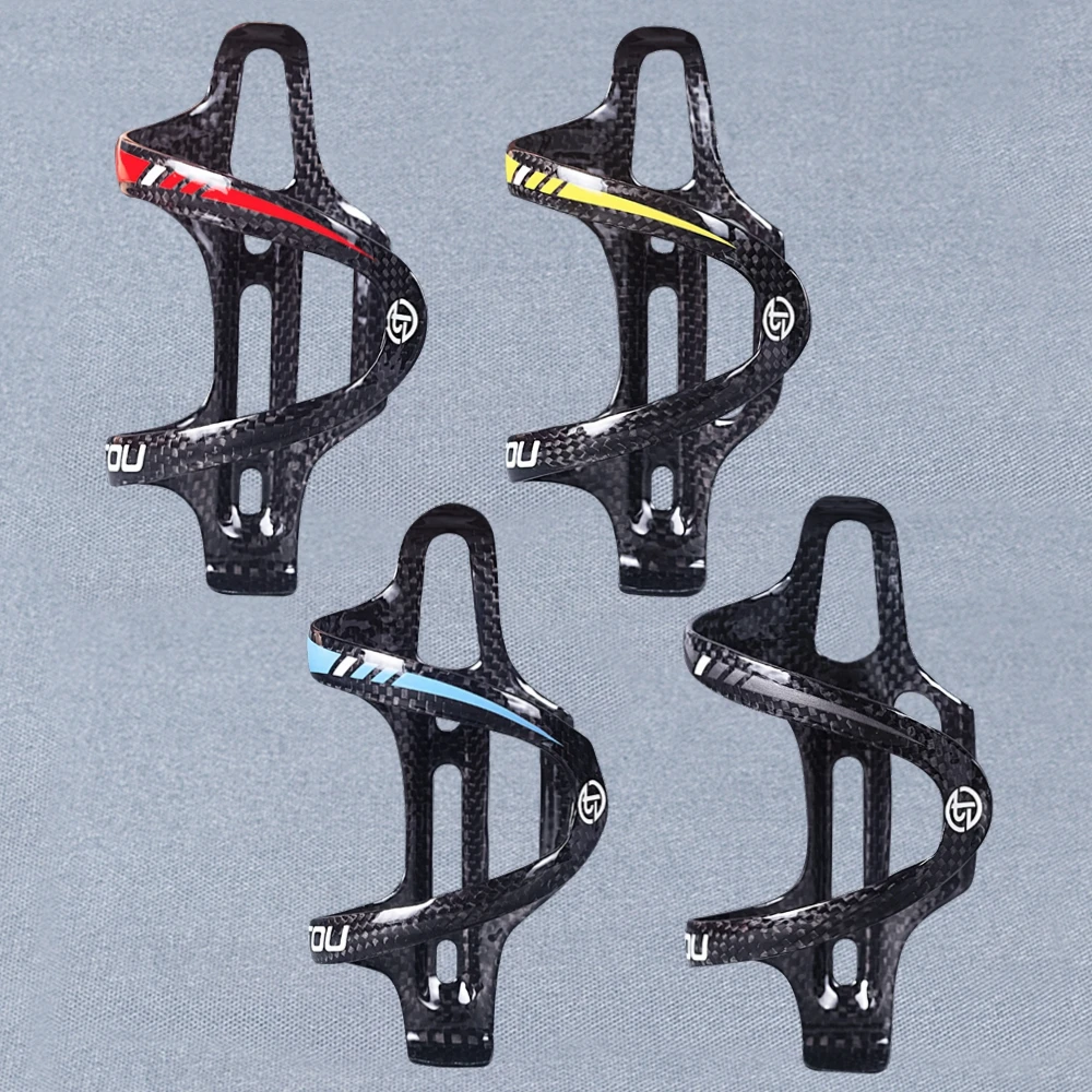 TOMTOU 2Pcs Road Bike Tools Bottle Cage Mountain Bicycle Gloss 3K Carbon Water Bottle Holder Cycling MTB Accessories 20g