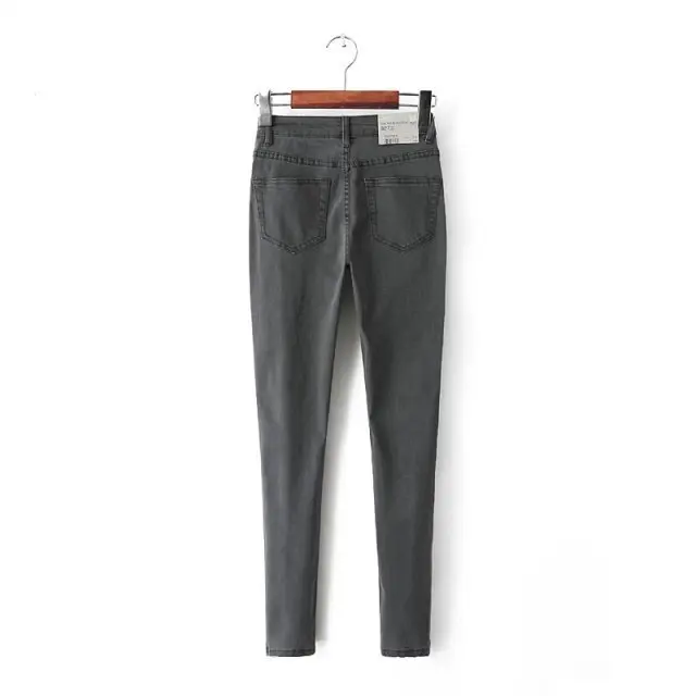 2018 Новое поступление Женская одежда для осени джинсы женщин тонкий высокая талия