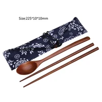 portable wooden cutlery sets wooden chopsticks and spoons travel suit