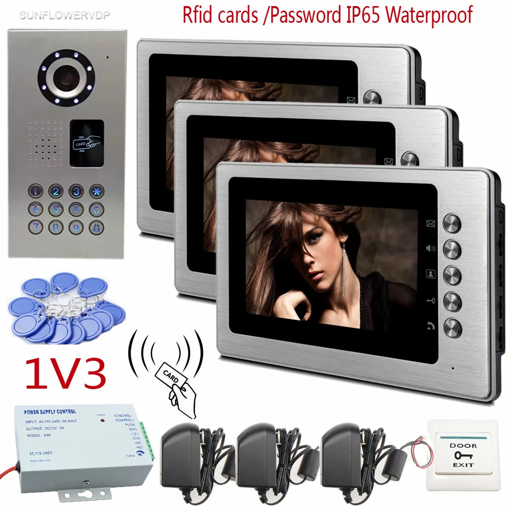 Клавиатура RFID IP65 Водонепроницаемый видео телефон двери дверной звонок Домофон