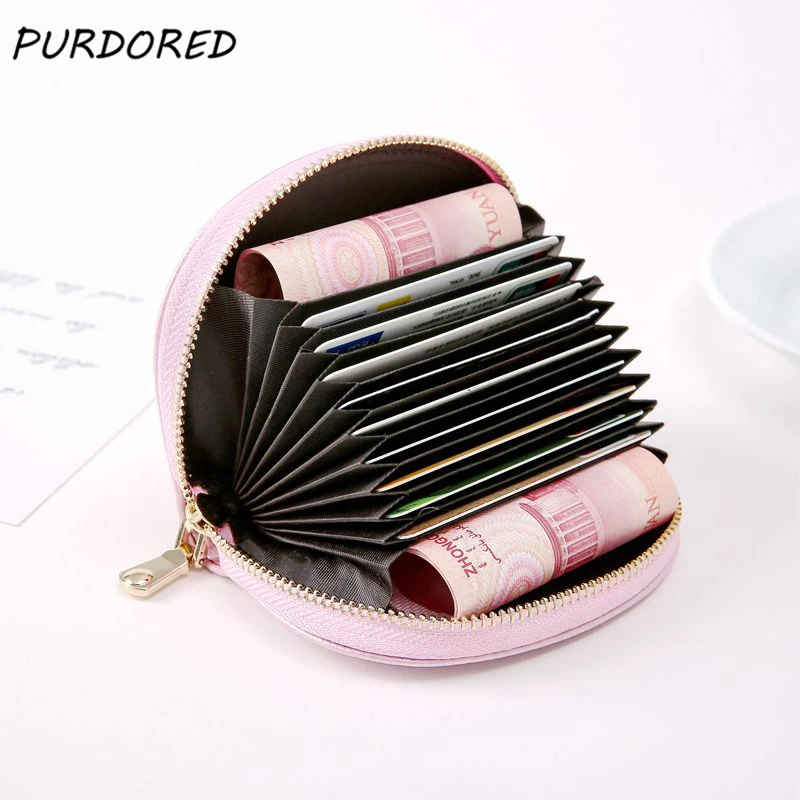 PURDORED 1 шт. Повседневный однотонный кошелек для карт монет Женский чехол