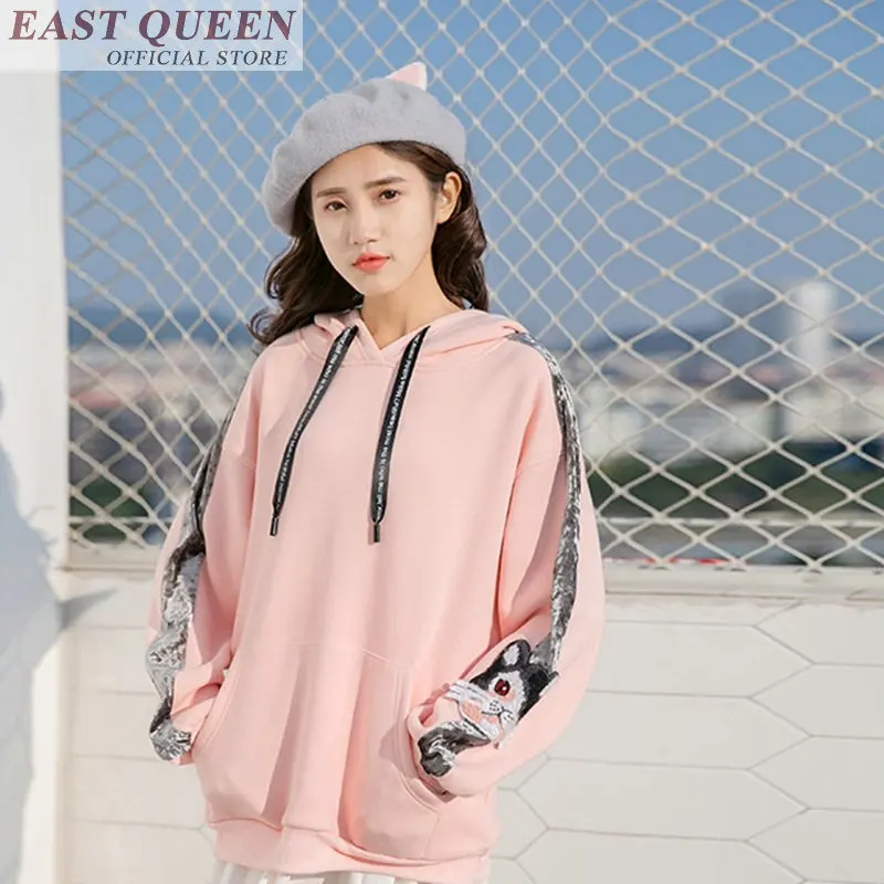 Толстовки с ушками толстовки для женщин 2018 корейский стиль Толстовка harajuku kawaii