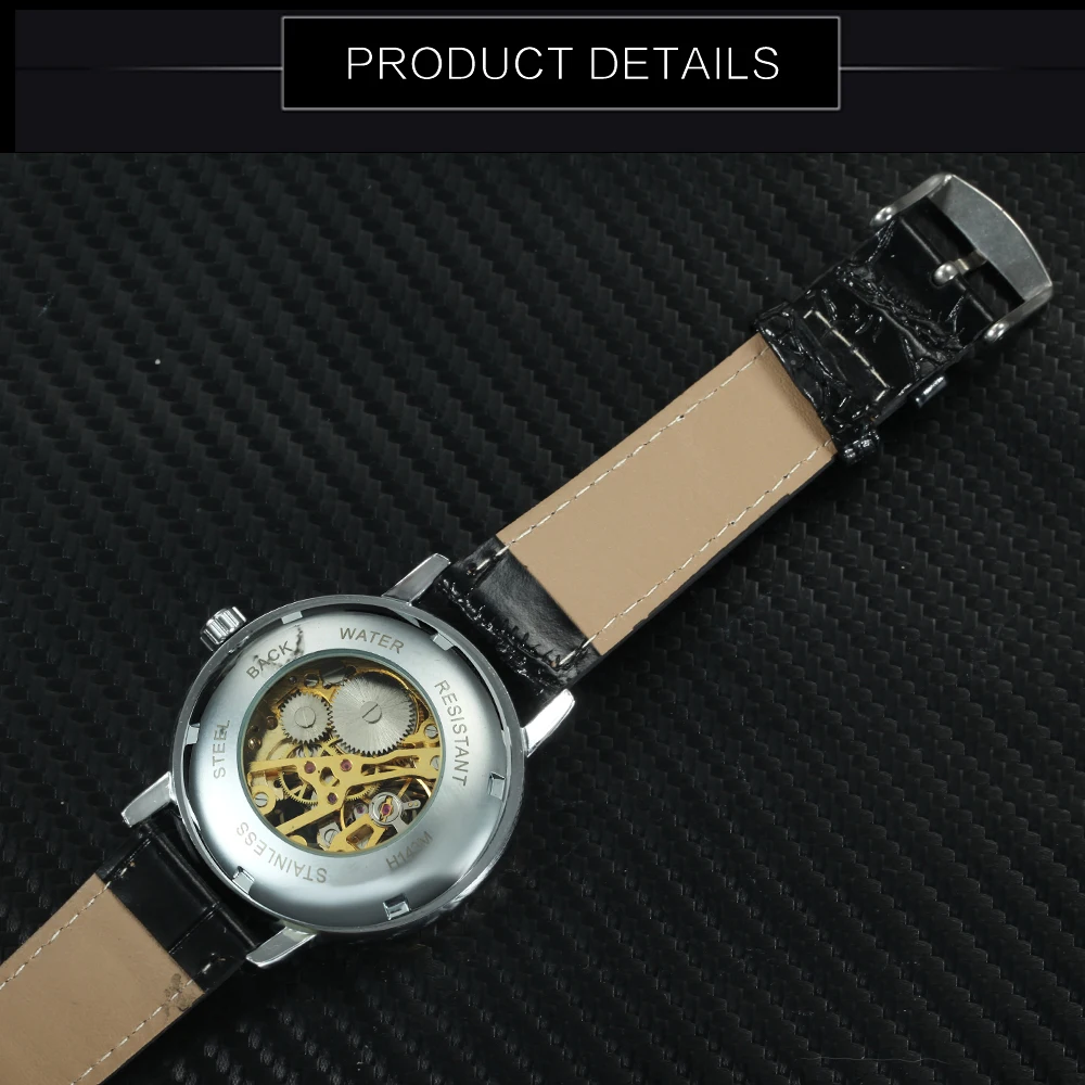 Победитель официальный бренд роскошные механические часы мужские кожаный