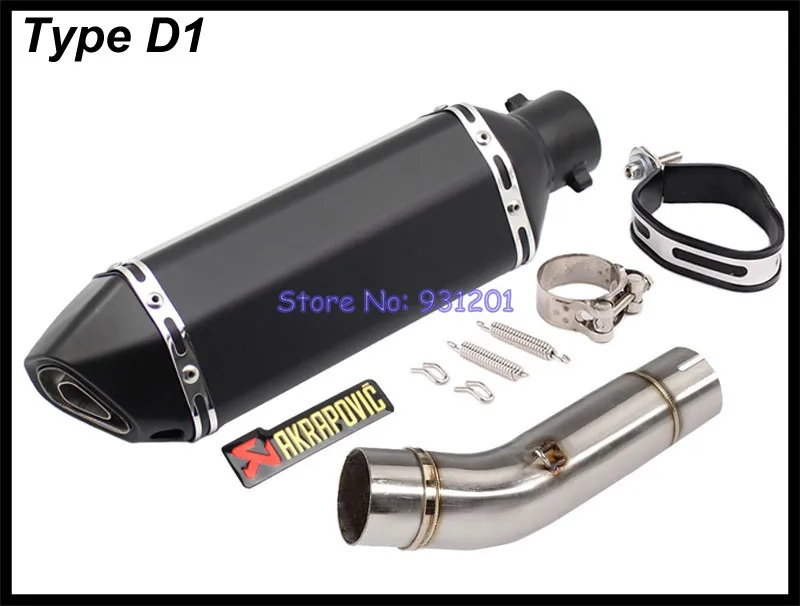 Мотоцикл выхлопная труба akrapovic глушитель выхлопной трубы Слипоны для CB400 CB400F сертификатом от сертификационной 400 подключения труба среднего звена с Концевая выхлопная труба Побег - Цвет: Type D1