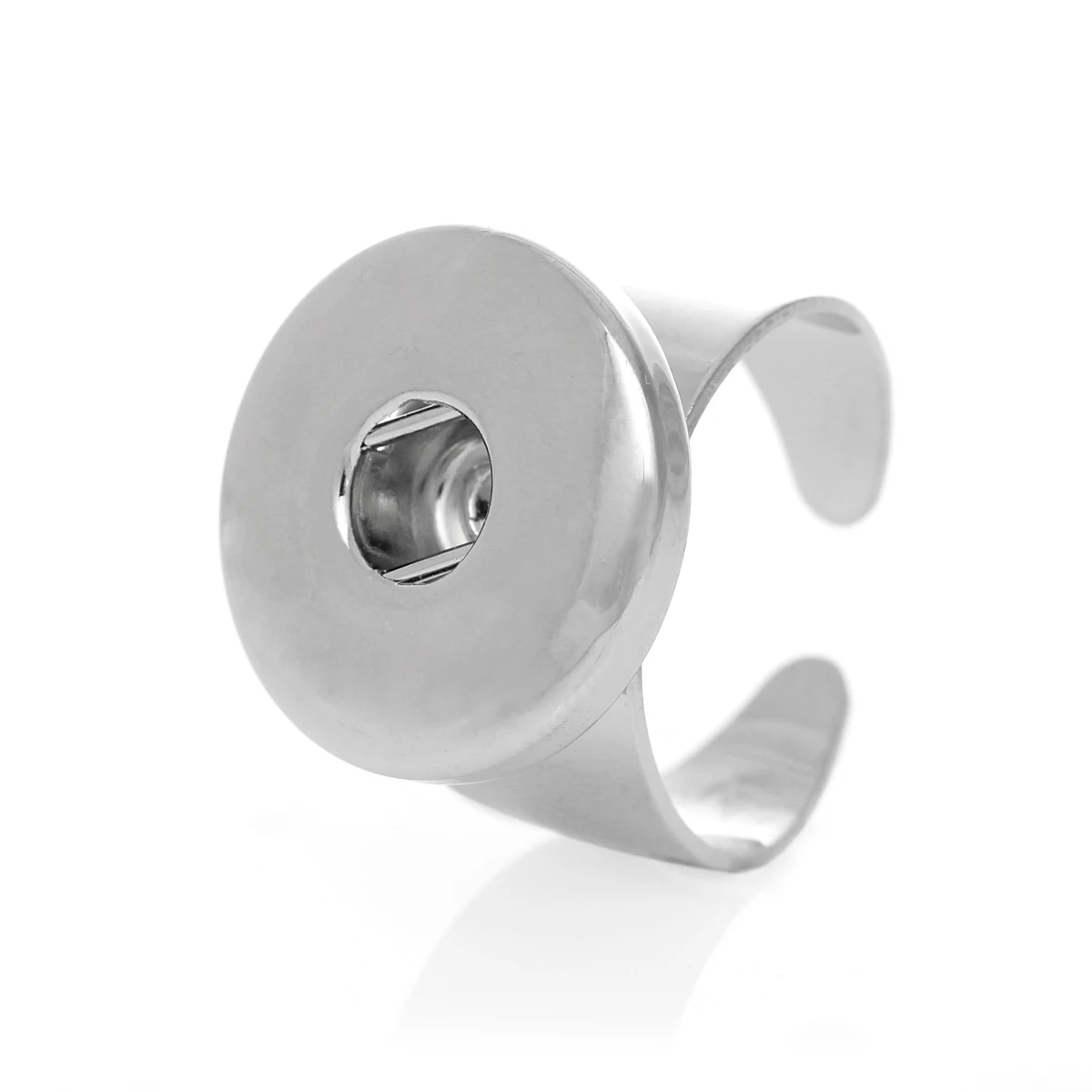 DoreenBeads Adjustable Snap Jewelry Rings Round silver color 18.0mm( 6/8&quot) Charm Hole Size: 6.0mm( 2/8&quot) 1 Piece Hot new | Украшения