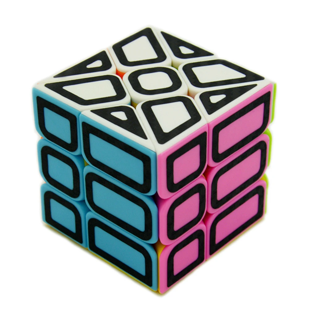 

BabeLeMi Hollow Carbon Fiber Sticker Windmill 3x3x3 Speed Skew Magic Cube Puzzle Fisher Cubes Children Kids Educational Toys