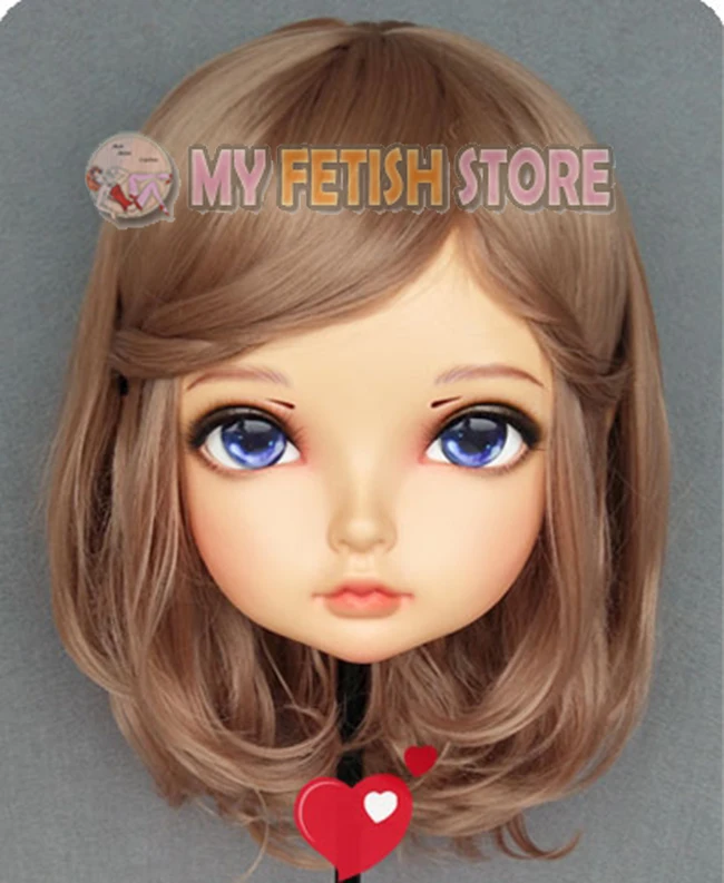 

(Tao)Female Sweet Girl Resin Half Head Kigurumi BJD Mask Cosplay Japanese Anime Role Lolita Mask Crossdress Doll Mask