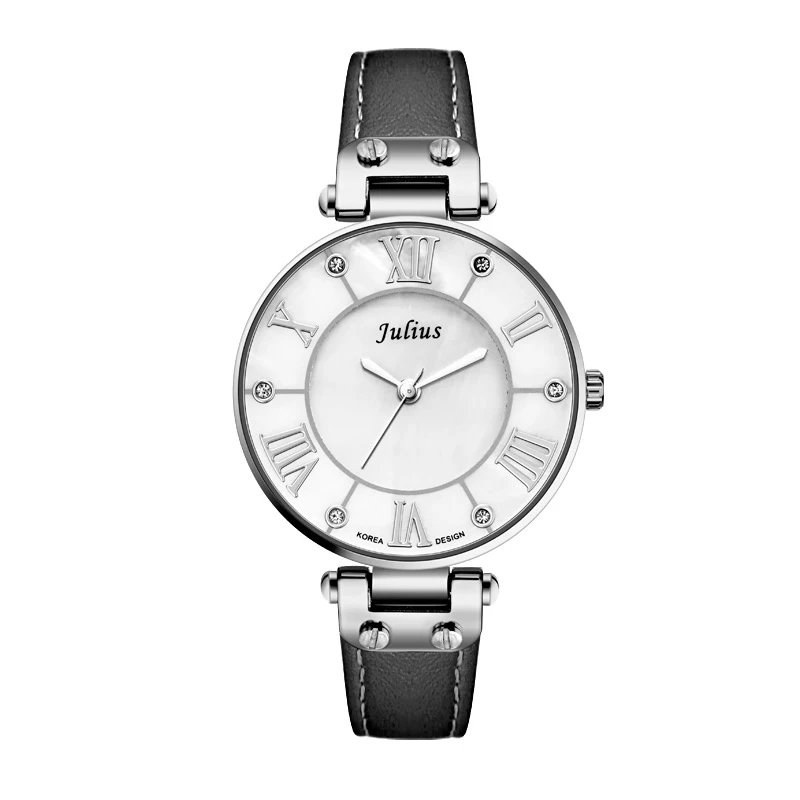 Новинка 2017 года женские серебряные часы Julius кварцевые из нержавеющей стали