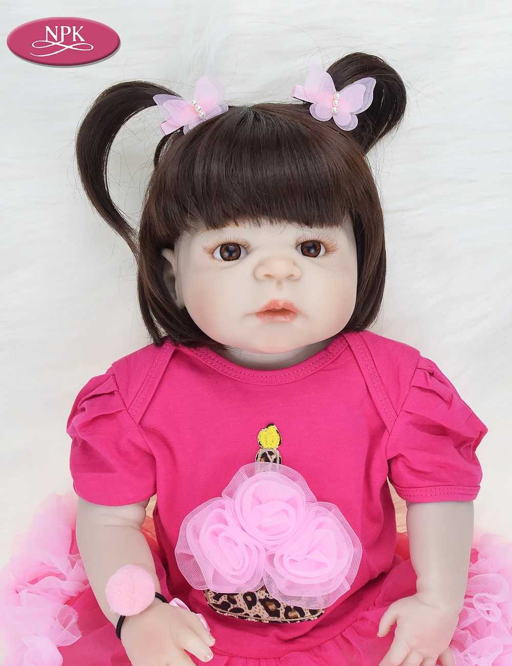 NPK 57 см всего тела мягкие силиконовые девушки Reborn Baby Doll Купание игрушки реалистичные кукла принцесса для девочек Bebe реальное возрождение Boneca Menina