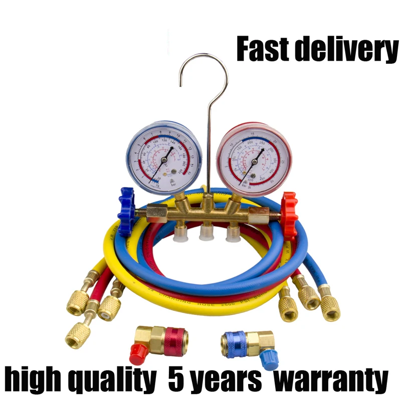 Набор латунных манометров для трубопровода Mountain R134a с соединителями R12 R22 R404a
