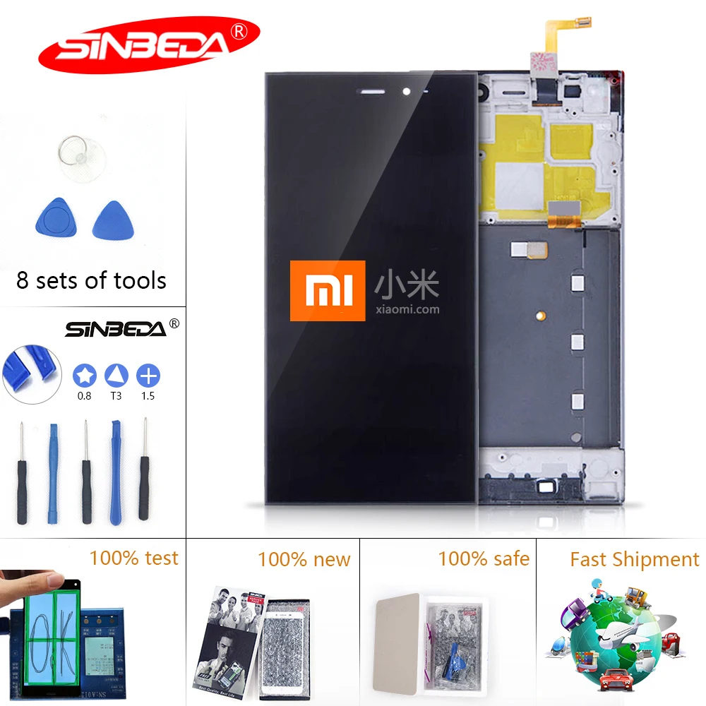 5,0 '' дисплей для Xiaomi Mi 3 ЖК сенсорный экран дигитайзер с рамкой для Xiaomi Mi 3 ЖК M3 дисплей Замена