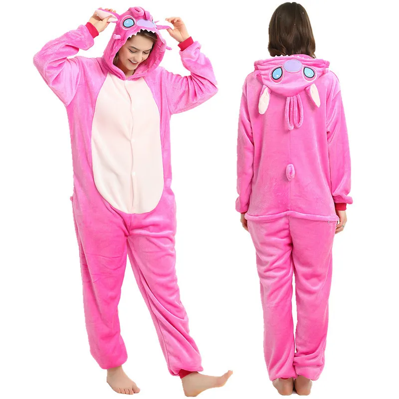 pink stitch Новинка; Пижама с единорогом и русалочкой; Пижама с изображением животных; Пижама с единорогом для взрослых; женская одежда для сна; комбинезон; зимняя Пижама - Цвет: pink stitch