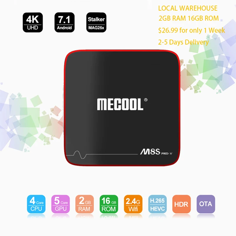 Самый дешевый Mecool M8S Pro W Amlogic S905W четырехъядерный Смарт Android 7 1 tv box 2 Гб Ram 16 Rom 4k IPTV