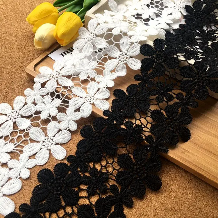 

Изысканное Шелковое кружево с цветами, ширина 11 см, аксессуары для одежды ручной работы «сделай сам», материал для шитья юбки, 5 ярдов