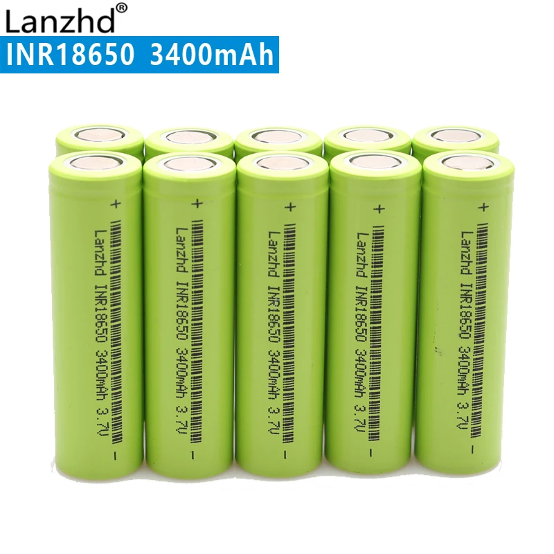10 шт. 100% Новый оригинальный INR18650 3 7 v 3400mah 18650 литиевая аккумуляторная батарея для