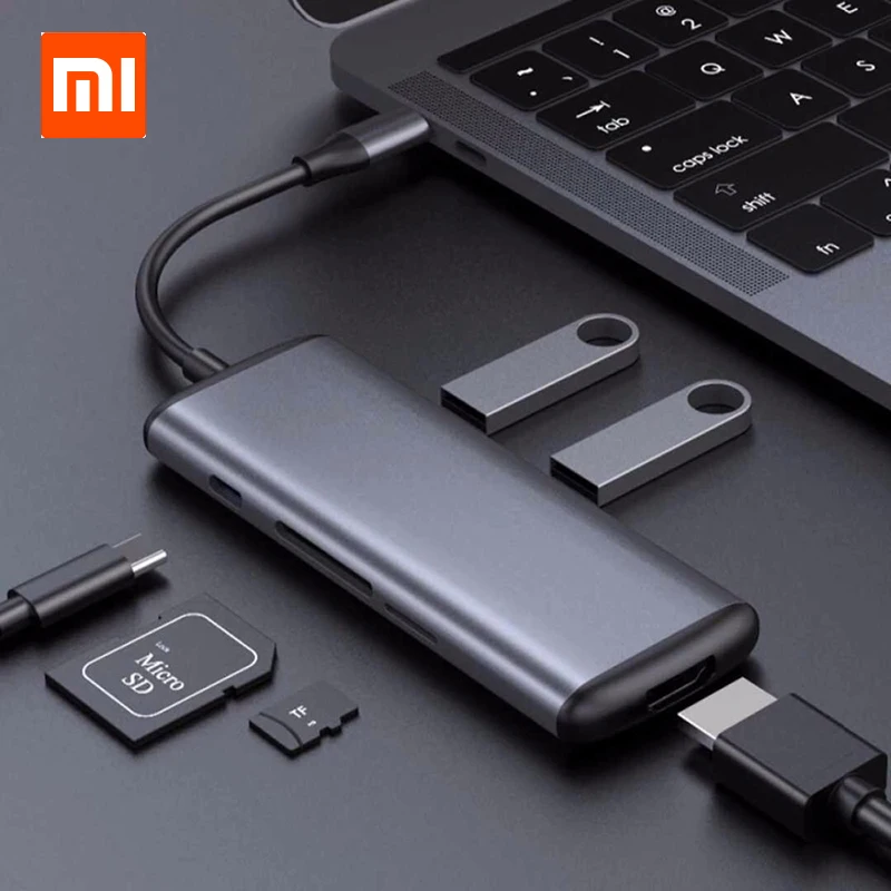 USB Type-C адаптер для зарядки Xiaomi новейший 6 в 1 Type C TF /SD /PD /2 USD 3 0/HDMI конвертер зарядное