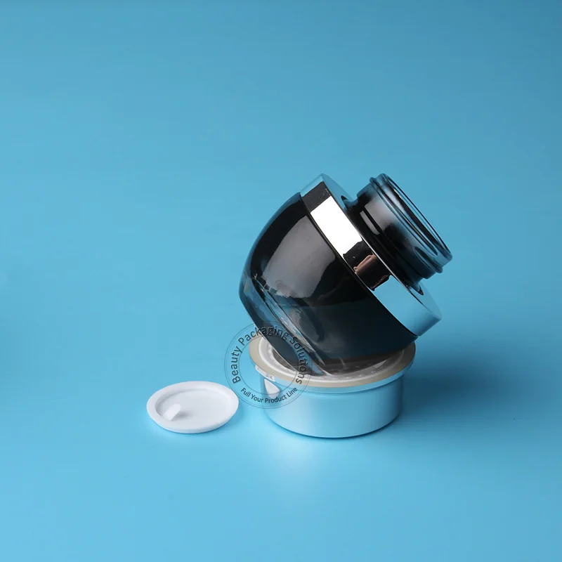 Пустая стеклянная банка для крема 30 г Черная Женская Косметическая флакон лица