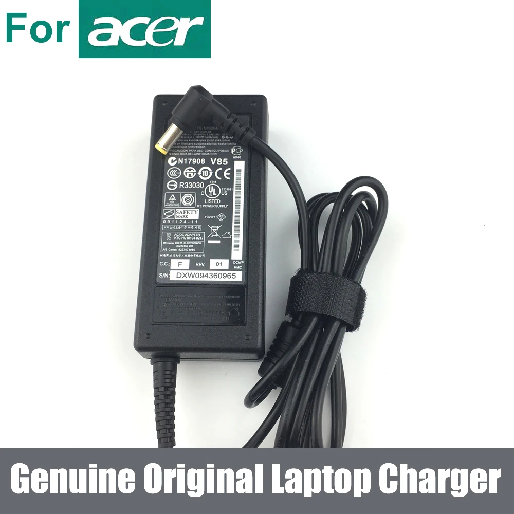 Подлинное Оригинальное 65 Вт AC зарядное устройство для Acer Aspire 5742Z 4459 4200 4601 19V