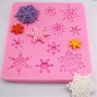 1 pc new snowflake silicone fondant cake mold soap chocolate candy mould diy decorating vf047 p50