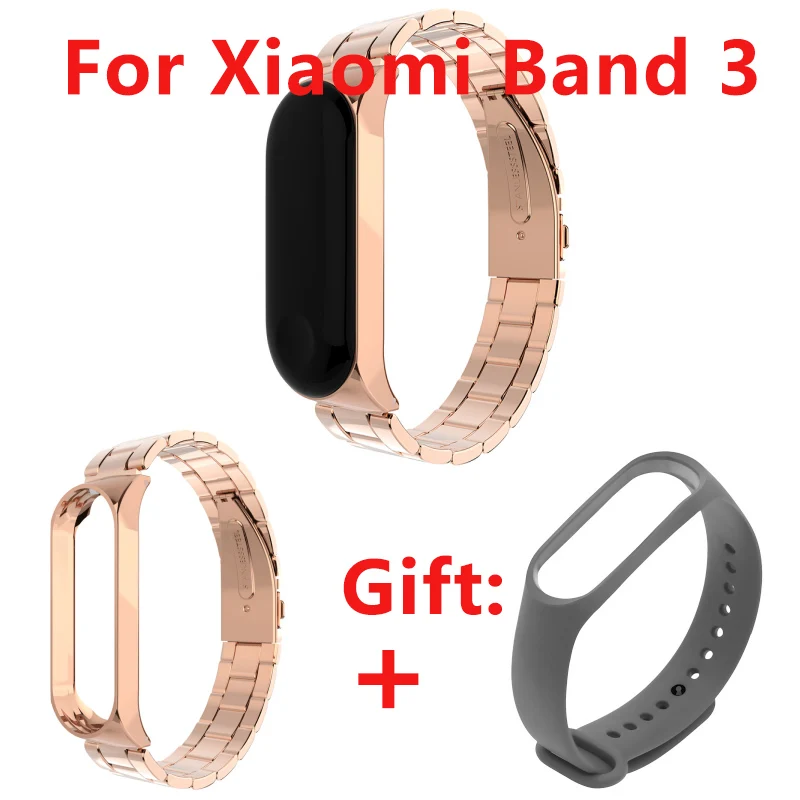 Сменный ремешок для Xiao mi Band 3 из нержавеющей стали Xio Xaio Xia xaomi металлический