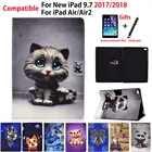 Умный чехол с котом для Apple iPad 9,7 дюйма, чехол из искусственной кожи для iPad 2018 и 6 поколения A1893, A1954, Air 1, 2, 2017