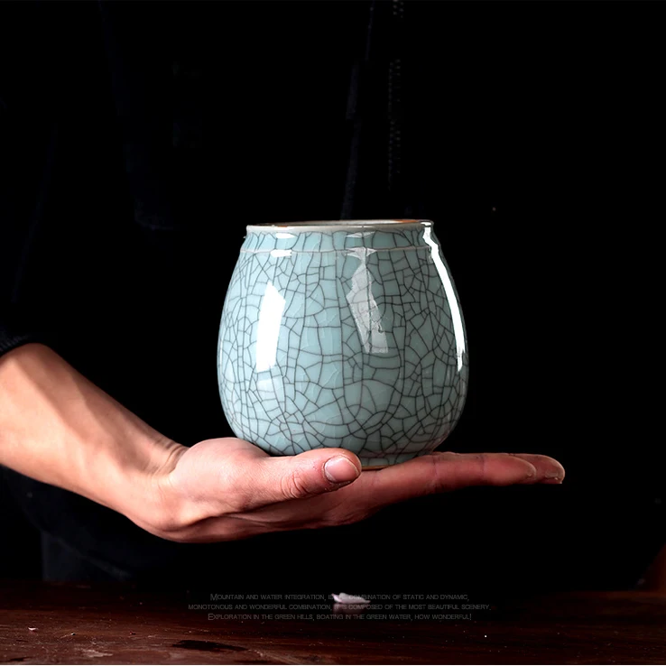 Винтажный цветочный горшок Longquan Celadon в японском стиле Zen мини ваза украшения для