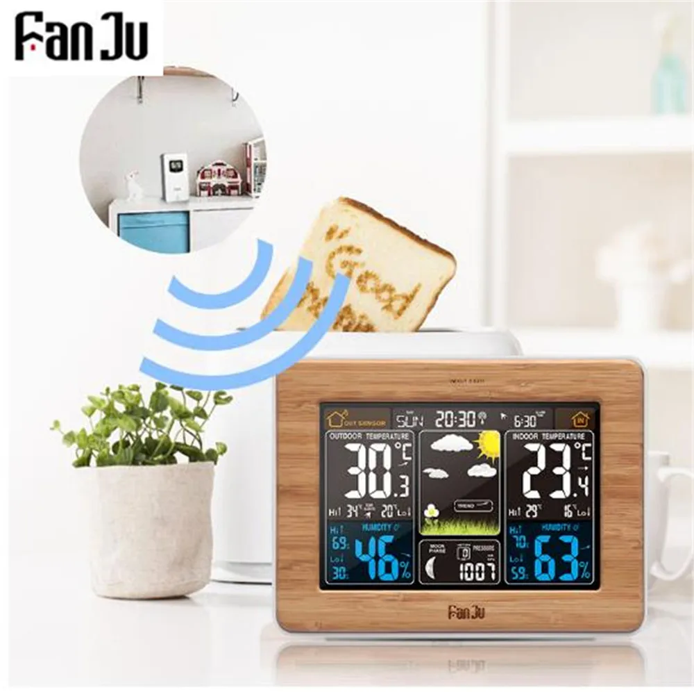 FanJu FJ3365 метеостанция Многофункциональные цифровые часы температура влажность