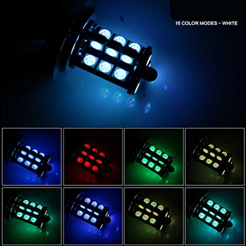 Автомобильный Стайлинг 2 шт. LED RGB 5050 27SMD пульт дистанционного управления H8/H9/H11