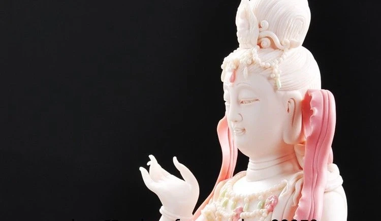 Китайская керамика Dehua фарфор WUCAI Lotus Guanyin Kwan-yin статуя Бодхисаттвы | Дом и сад
