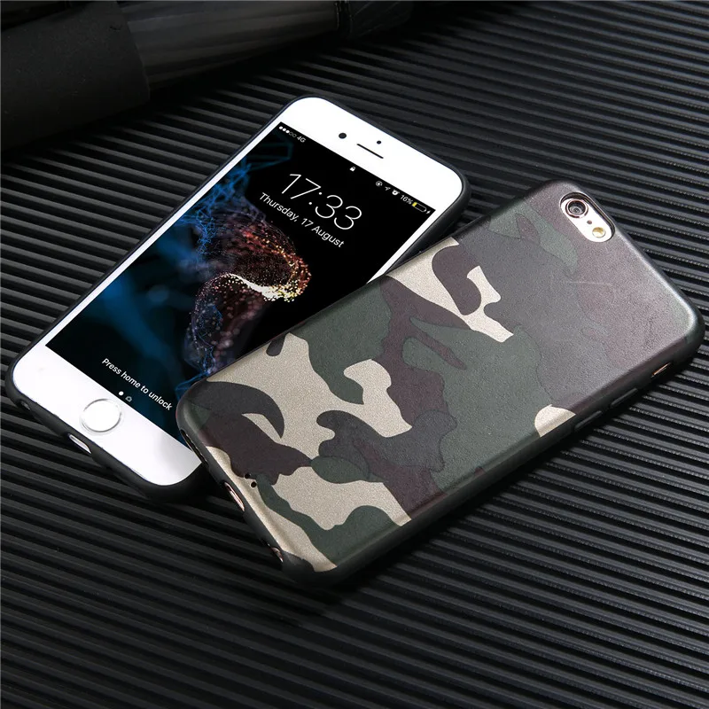 Армейский зеленый камуфляжный чехол для iPhone X 6 6S 7 8 Plus мягкие силиконовые чехлы из
