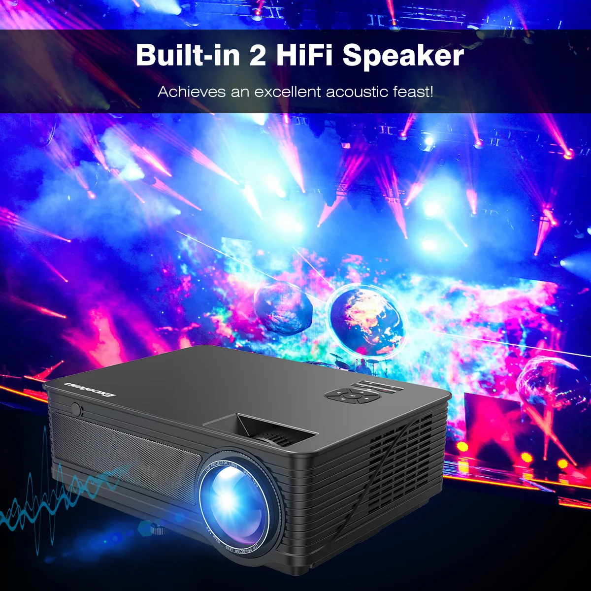 Excelvan M5 проектор 1280x768 1080 P Full HD Поддержка 200 дюйма проекции Размеры HDMI Интерфейс проекторы
