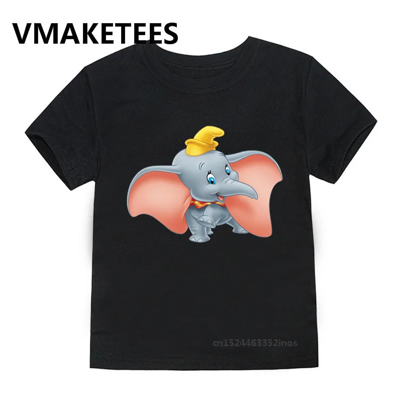 Детская футболка с принтом из мультфильма «Dumbo» одежда для малышей с забавным изображением слона Детская летняя футболка с короткими рукавами HKP2445B