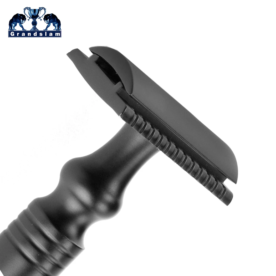 Grandslam Double Edge Safety Razor Blcak Alloy Handle Men's Classic Manual Shaving Shaver Holder Come with 10 Free Blades | Красота и